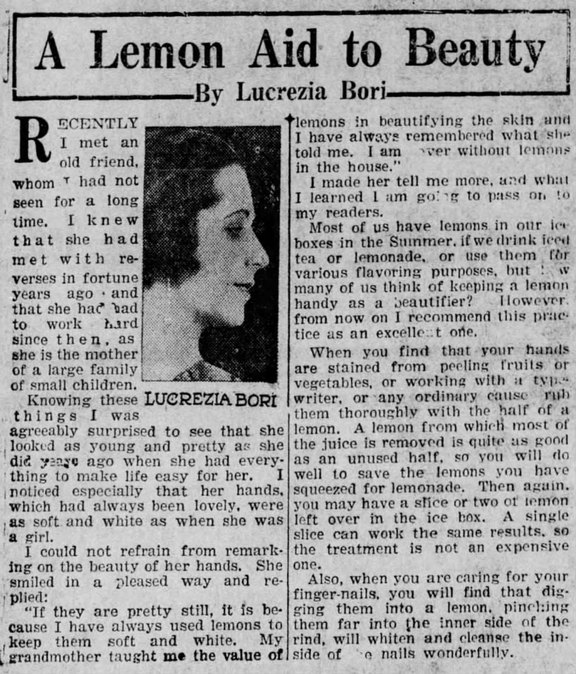 Lemon Aid to Beauty ~Lucrezia Bori