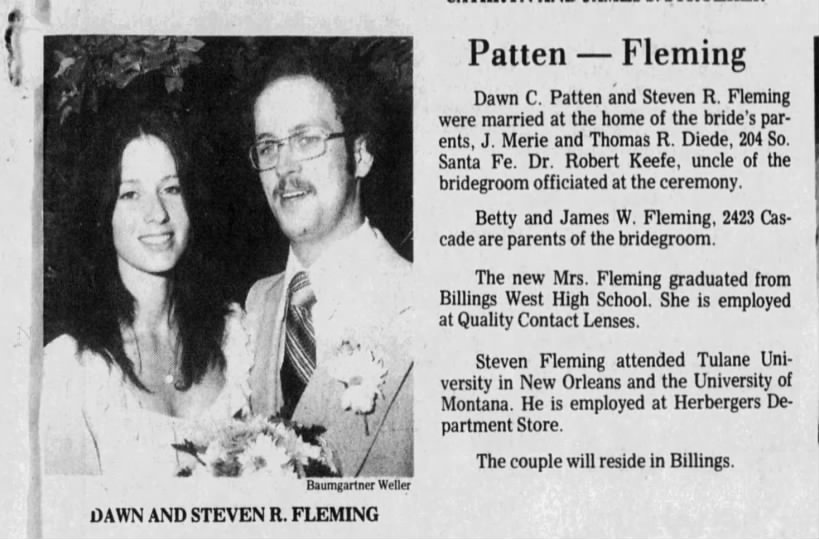 Dawn Patten m Steven R Fleming 1977
