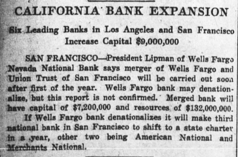 CALIFORNIA BANK EXPANSION