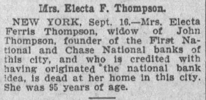Mrs. Electa F. Thompson
