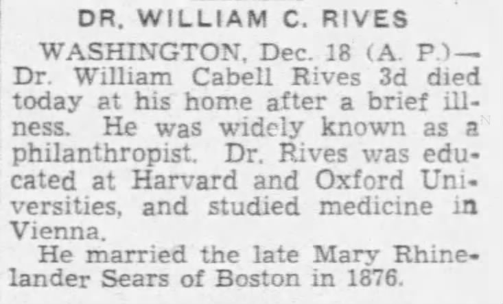 DR. WILLIAM C. RIVES