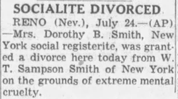 SOCIALITE DIVORCED