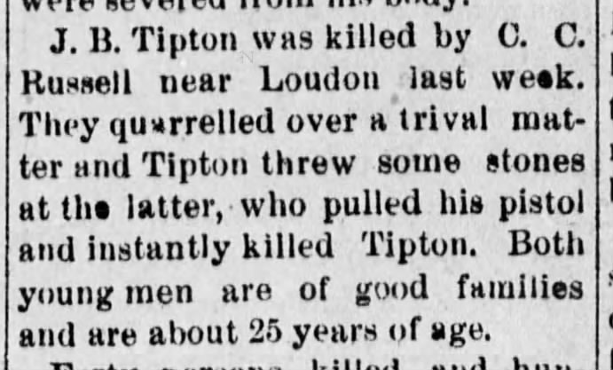 JB Tipton killed by O.C. Russell