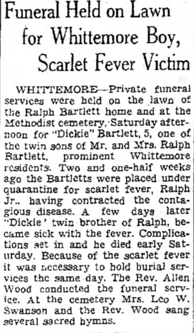 Dickie's Funeral, Mason City Globe Gazette, 11/17/1936