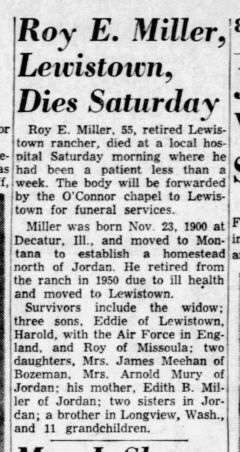 Miller, Roy Earl: Obituary