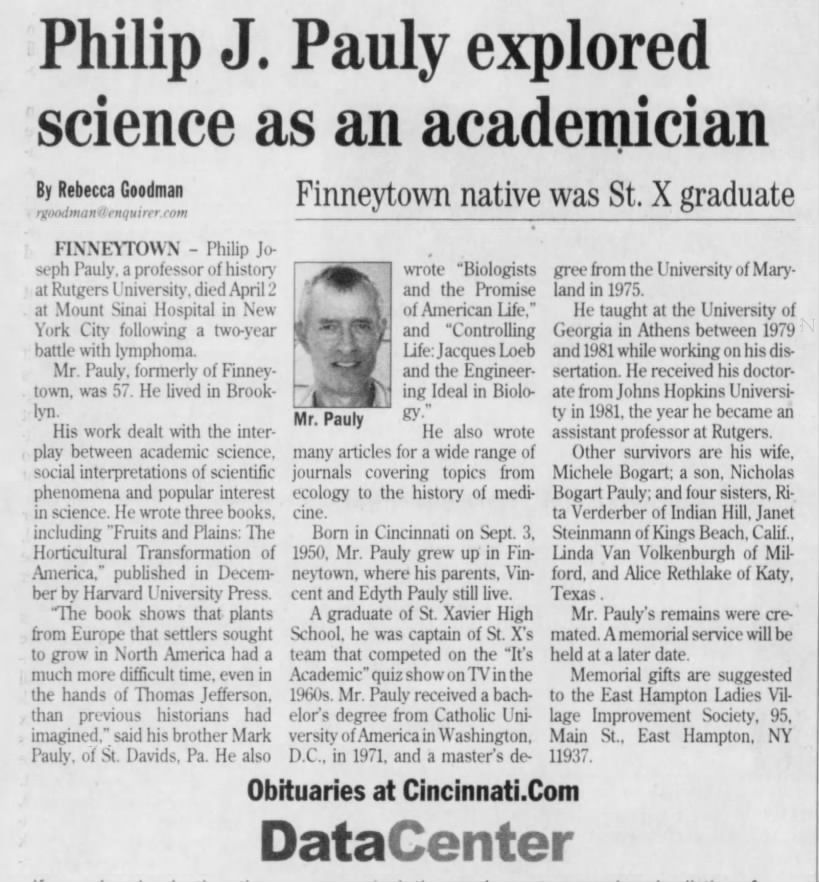 Obituary for Philip Joseph Pauly