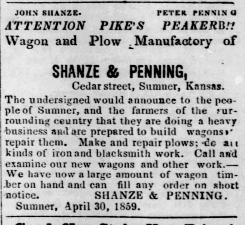 Ad for Shanze & Penning