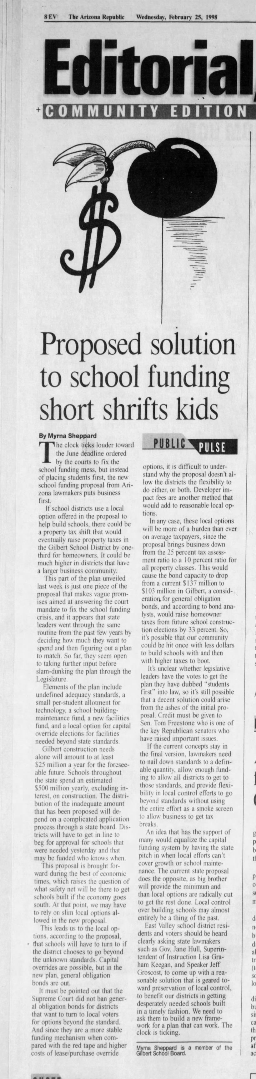 Students FIRST editorial 2/25/98
