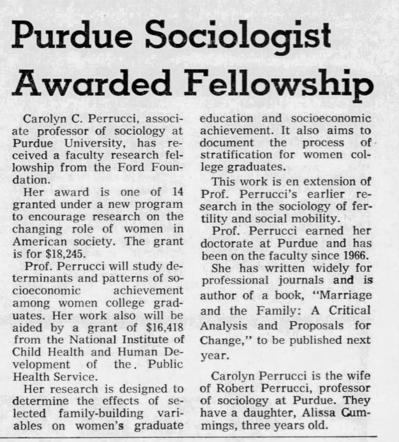 Purdue Sociologist Award Fellowship