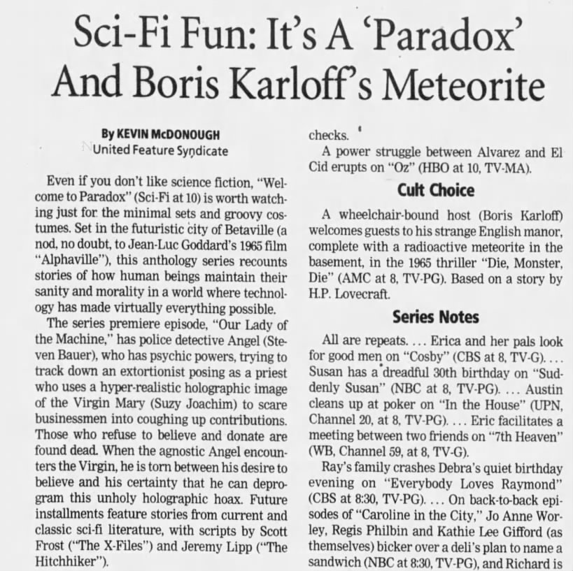 Sci-Fi Fun: It's A 'Paradox' And Boris Karloff's Meteorite