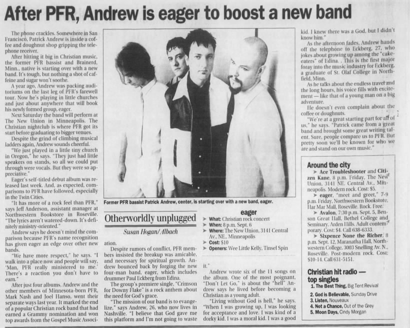 After PFR, Andrew is eager to boost a new band