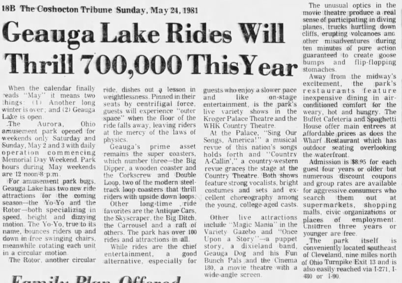 Geauga Lake 1981