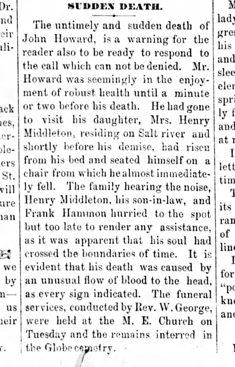 John Howard 14 June 1884