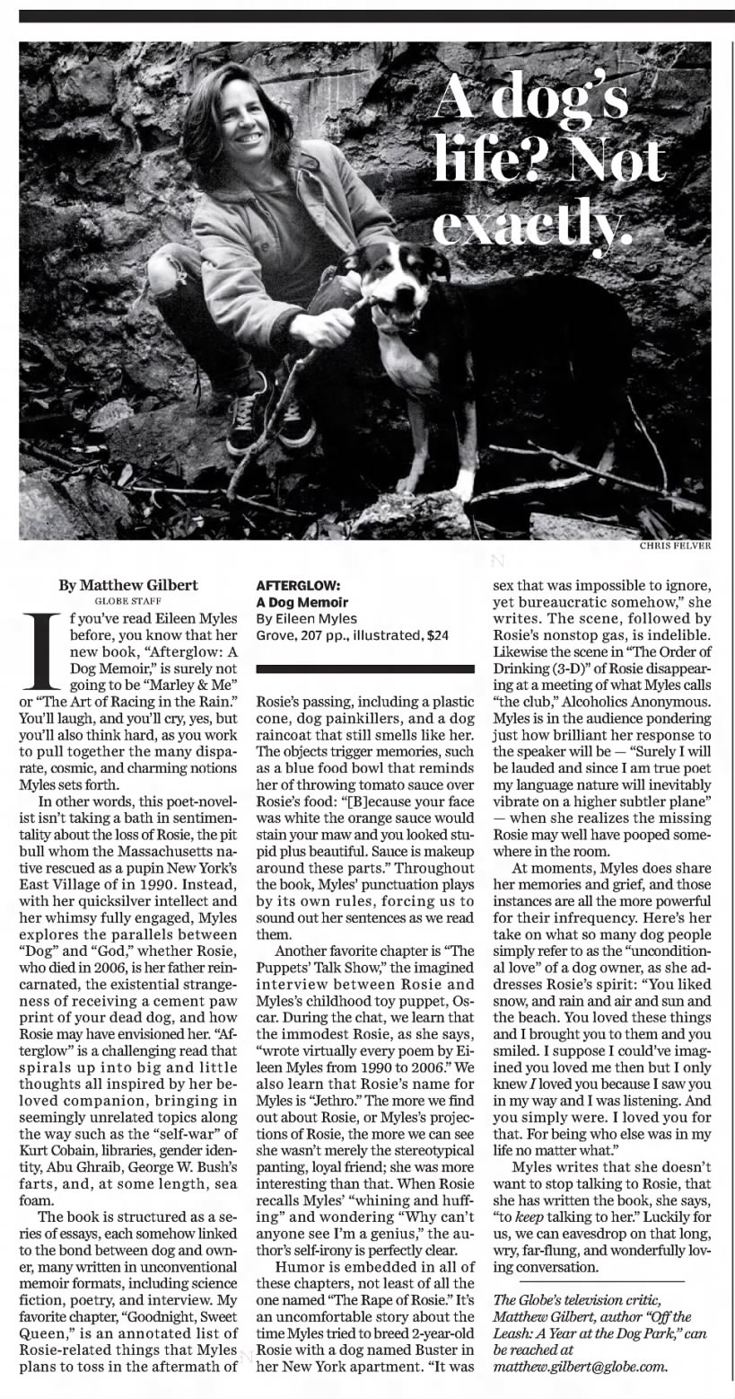 Matthew Gilbert, "A dog's life? Not exactly." Boston Globe, September 17, 2017, N15