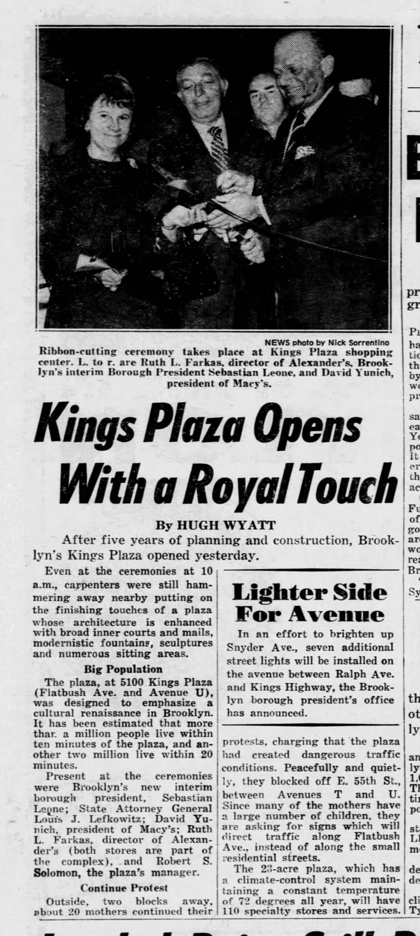 Kings Plaza Mall Opens in Brooklyn on September 11, 1970, New York Daily News, 12 Sep 1970