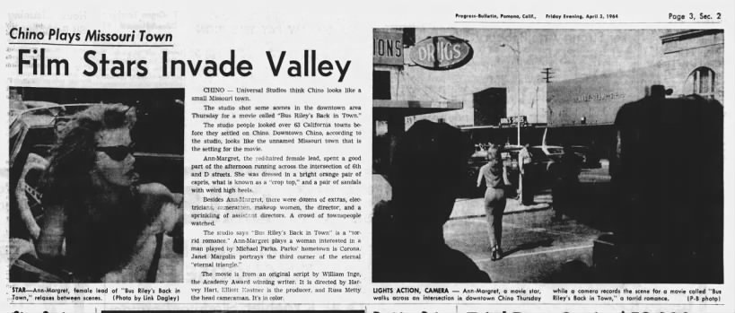 "Film Stars Invade Valley," Progress-Bulletin (Pomona, CA), 4/3/64, 2:3.