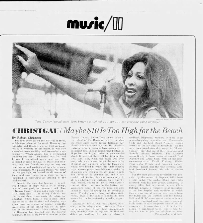 Robert Christgau, "Maybe $10 Is Too High for the Beach," Newsday, Aug 20, 1972, II/17,18