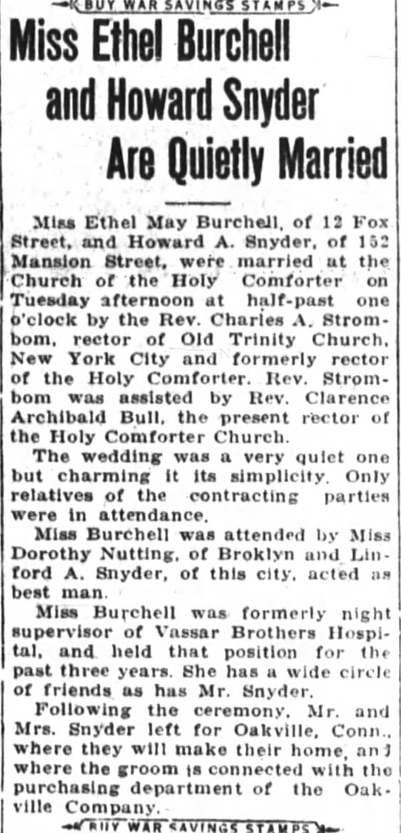 Ethel May Burchell marriage 18 Feb 1919