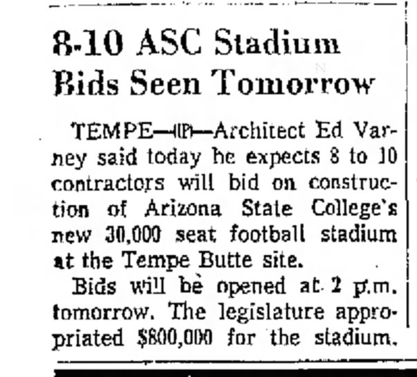 Ed Varney, Arizona State College bids December 9, 1957