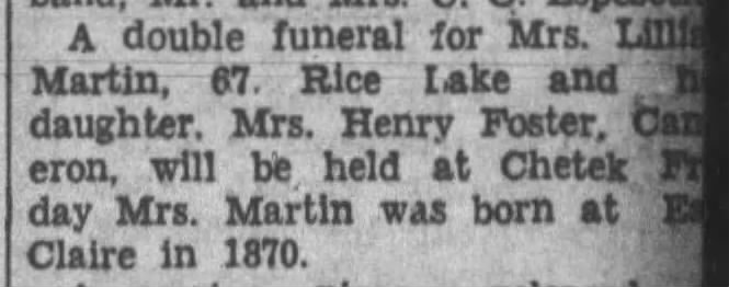 Norah and Lillian funeral