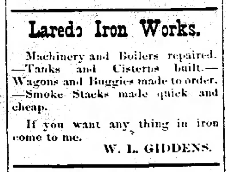 W L Giddens Iron Workd in Laredo