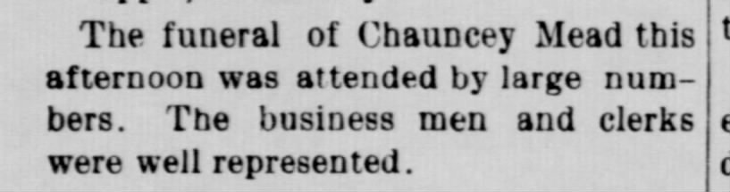Chauncey Mead funeral