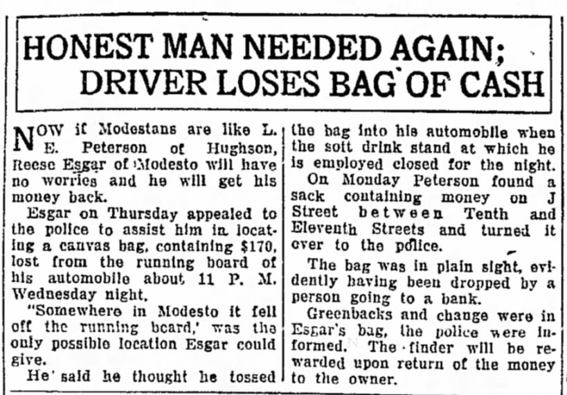 Reese Robert Esgar, Modesto, California, 6 Jul 1928