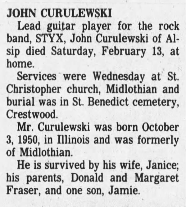 Obituary for JOHN CURULEWSKI