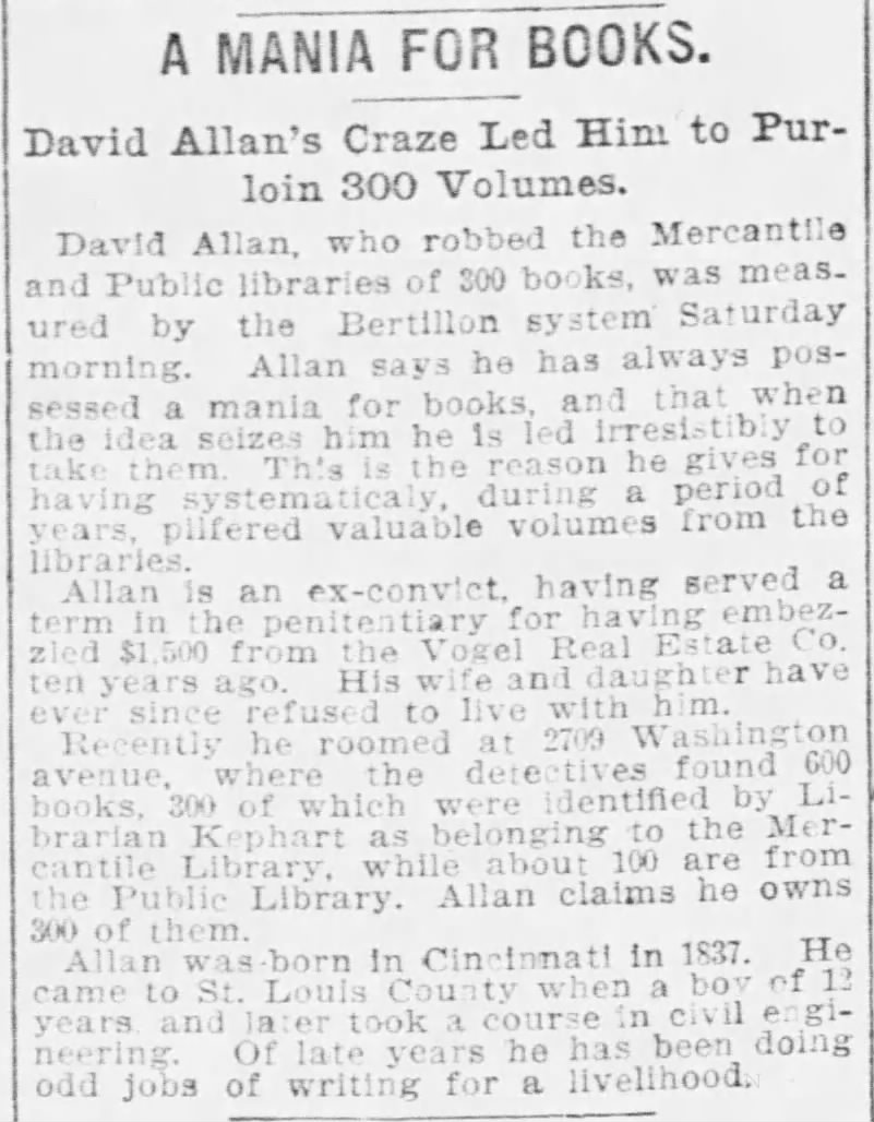 A Mania for Books - 4 July 1897