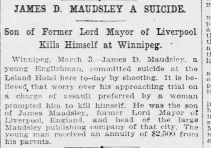 James D Maudsley - 4 March 1906
