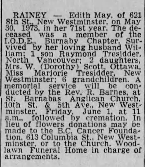 Edith May Rainey - born 1902 !!