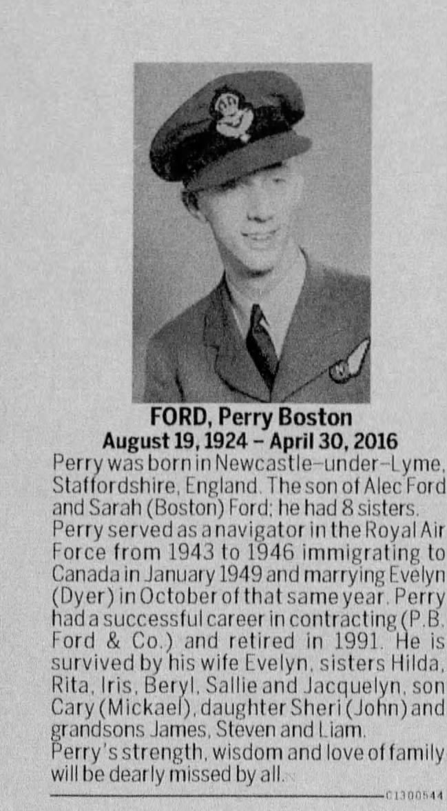 Obituary for Perry Boston FORD, 1924-2016