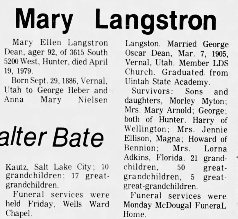 Mary Ellen Langston - 26 April 1979