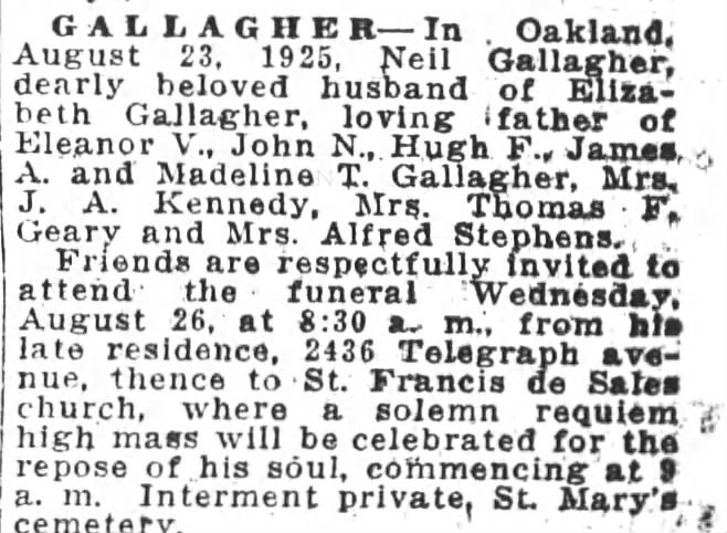 Obituary for Neil Gallagher