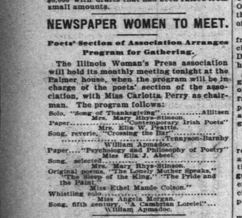 ill woman's press meeting inter ocean chicago march 3 1904