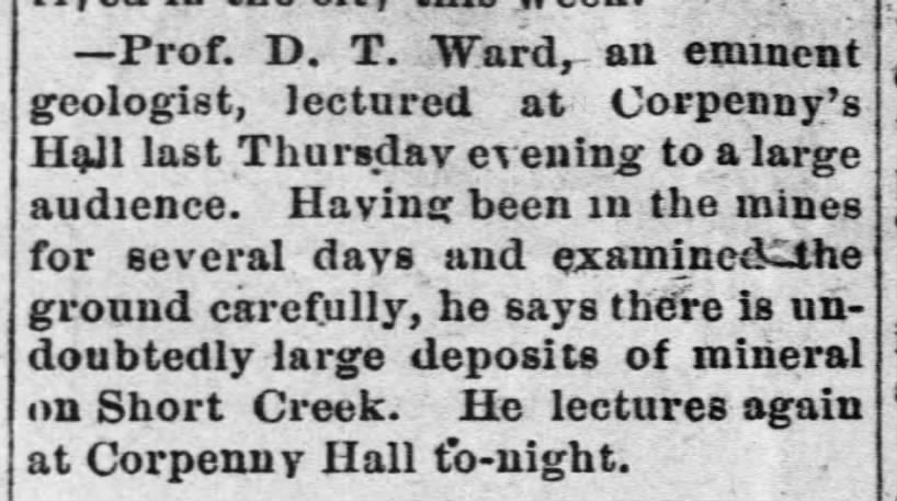 Prof. D.T. Ward lectures at Galena