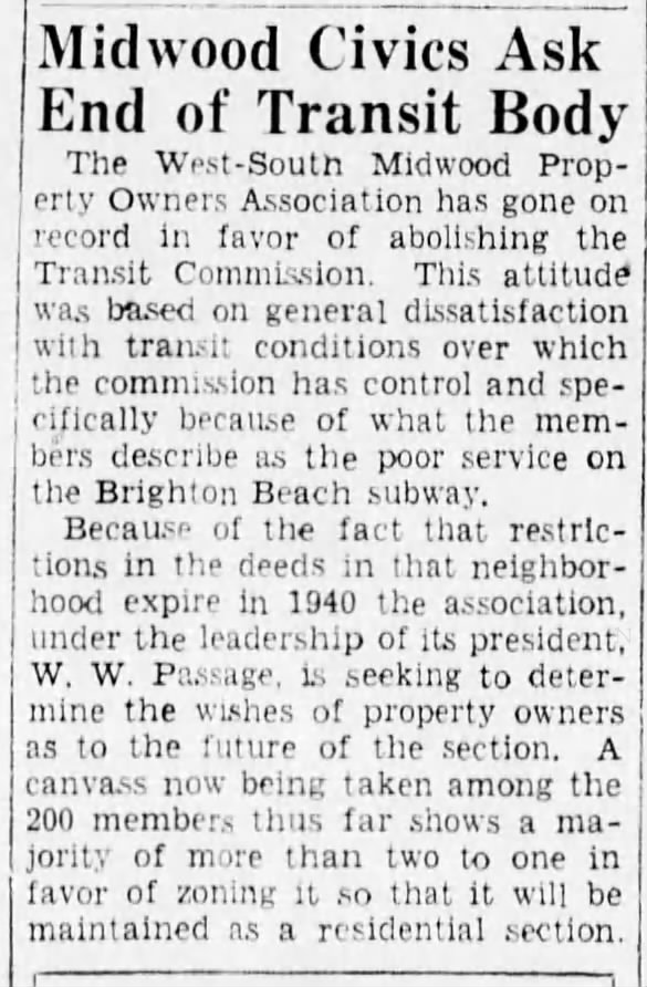 1938-3-22 WSMPOL says Brighton service sucks and restrictions end 1940 W W Passage