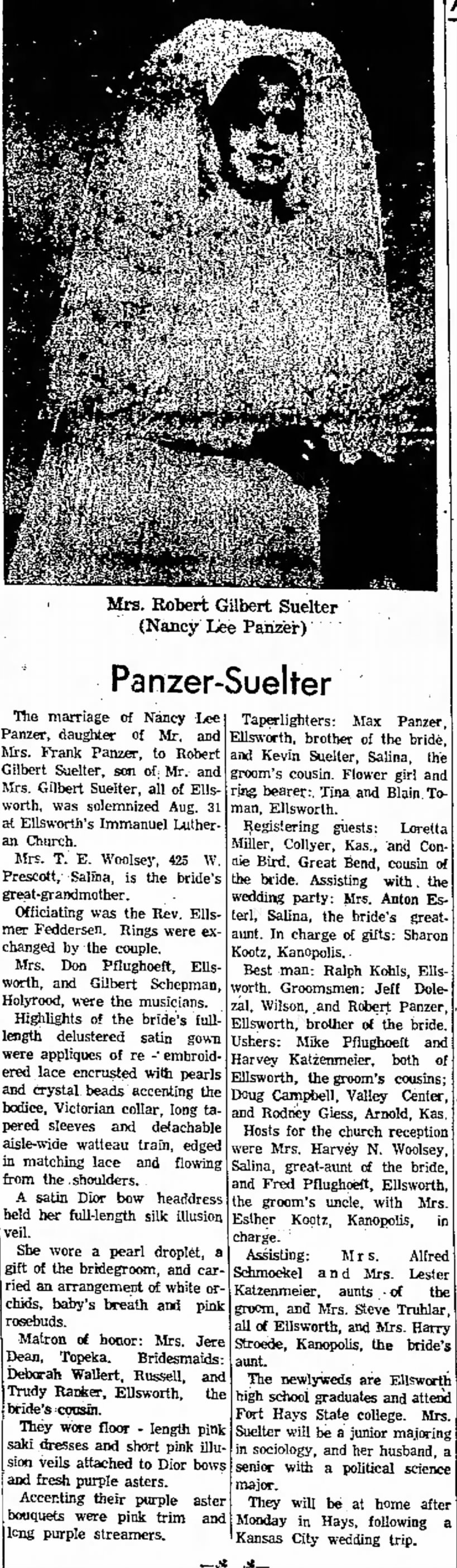 Nancy Lee Panzer Wedding