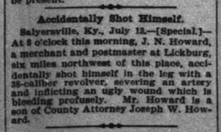 Son of Joseph W Howard
Courier-Journal 14 Jul 1900