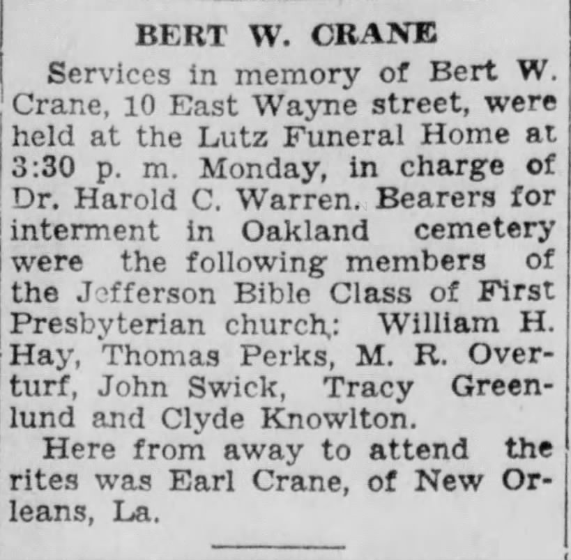 Bert Crane Funeral Services