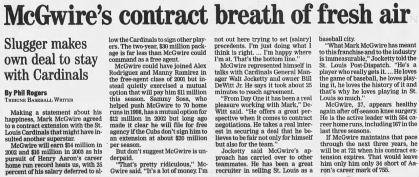 McGwire's contract breath of fresh air