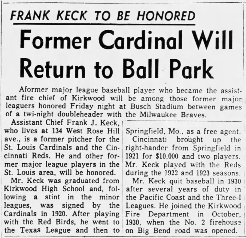 Former Cardinal Will Return to Ball Park