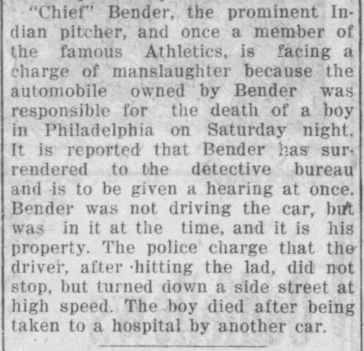 Chief Bender charged with manslaughter