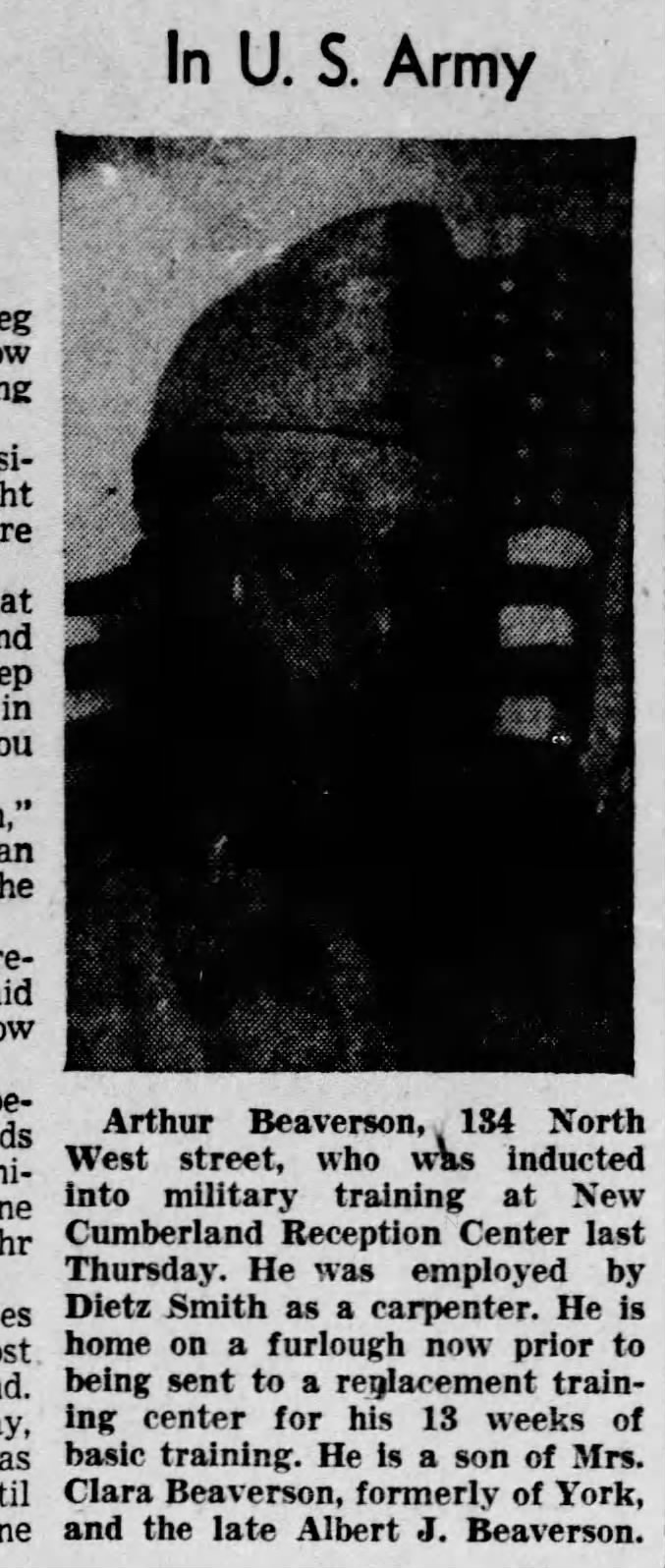 The Gazette and Daily 3 June 1942 DNA match to Clara Smeltzer Beaverson