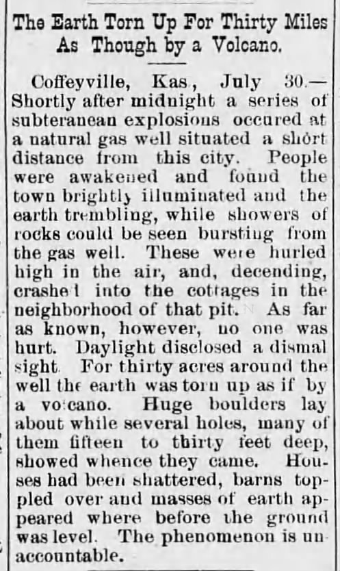 1894Coffeyville gas explosion - volcanic