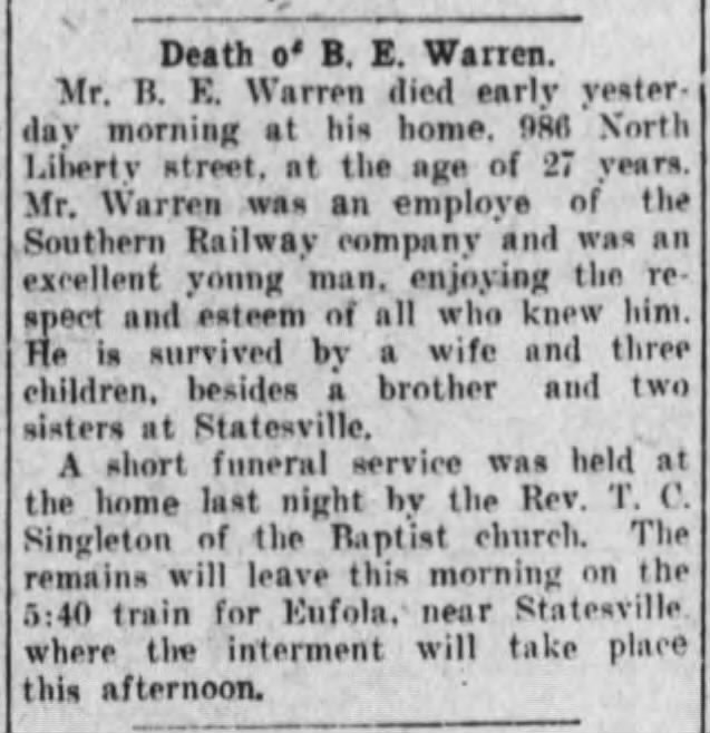 Winston-Salem Journal
Winston-Salem, North Carolina
23 February 1910