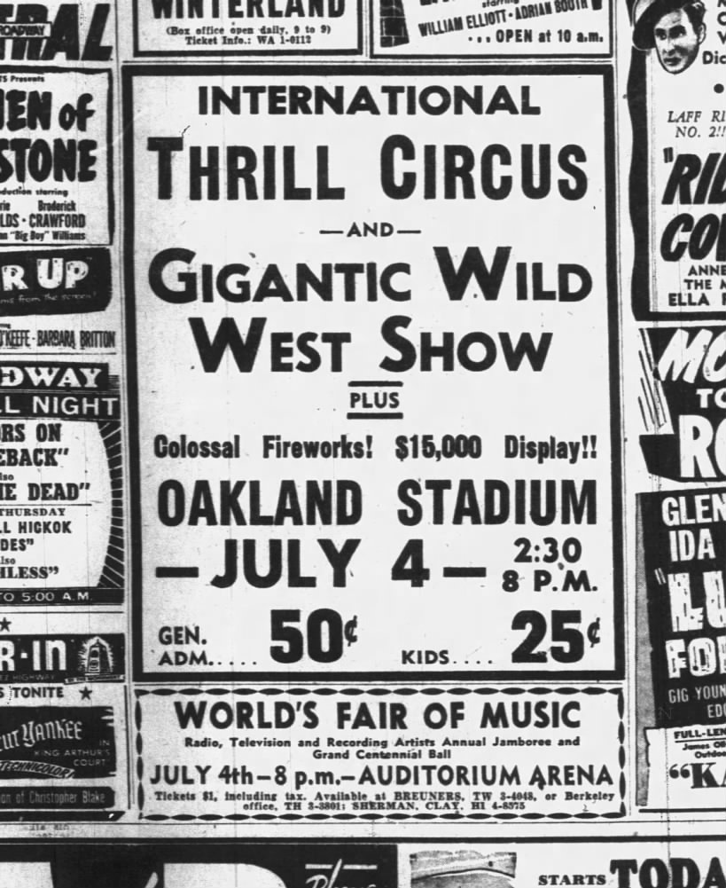 1949_June 29_Oakland Tribune_Thrill Circus