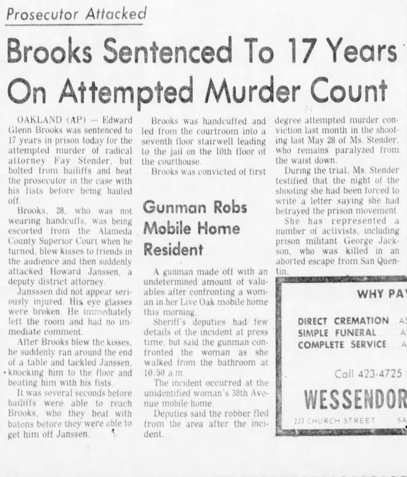 Brooks sentenced - Feb 22, 1980