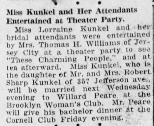 lorraine bridal party 11/12/1925