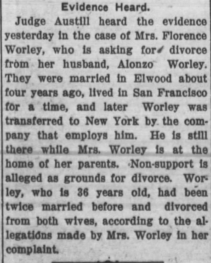 Worley Alonzo third divorce 12May1914